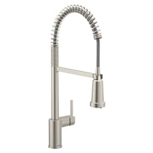 Align Single Handle Pre-Rinse Spring Pull Down Sprayer Kitchen Faucet with Optional 3-in-1 Water Filtration in Stainless