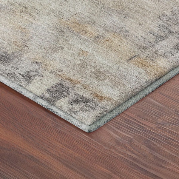 Mayfield Premium Machine Washable Abstract AMF2371 Linen 10 ft. x 14 ft. Area Rug