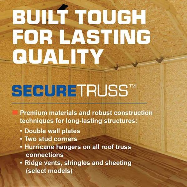 Tailored Titan 12 ft. x 16 ft. Wood Garage Kit with Classic Transom Doors and High Side Walls