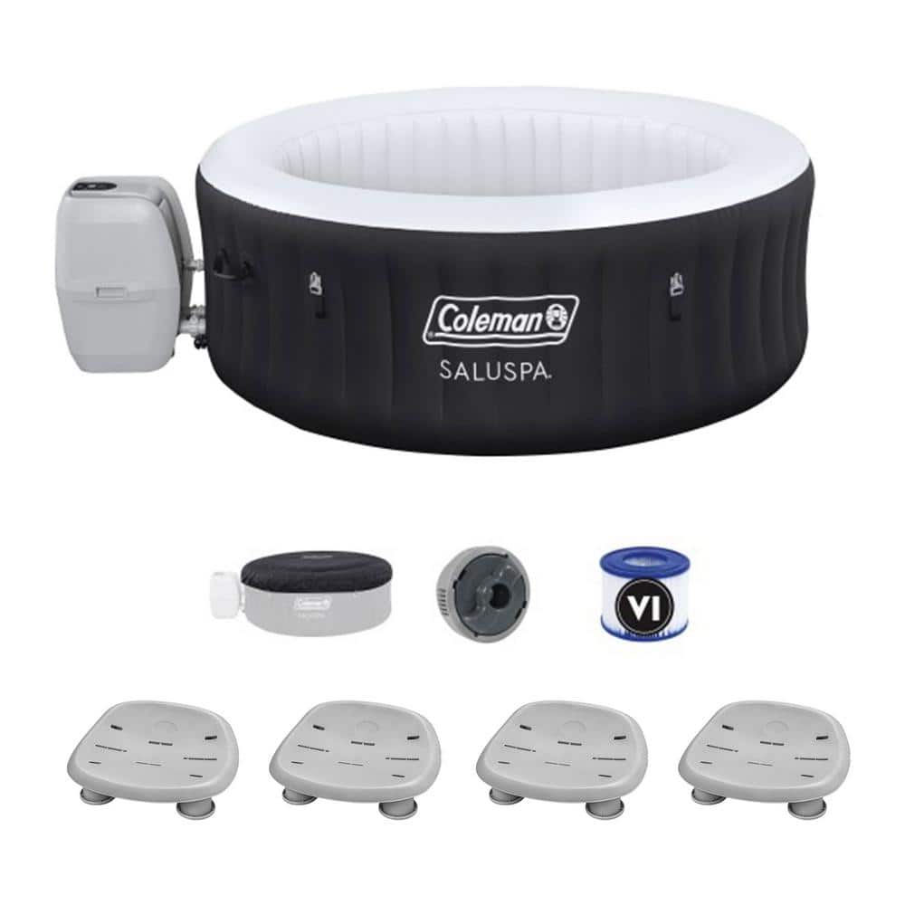 SaluSpa 4-Person 60-Jet Round Inflatable Hot Tub with Pool/Spa Seat (4-Pack