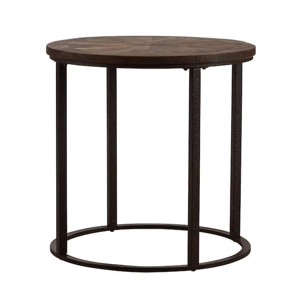 Southern Enterprises Latta Natural, Reclaimed Wood Side Table Round