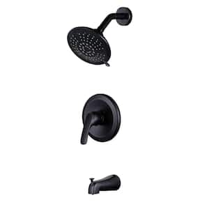 Round Single Handle 5 Patterns-Spray Shower Faucet 1.6 GPM with High Pressure Fixed Shower Head in. Oil Rubbed Bronze