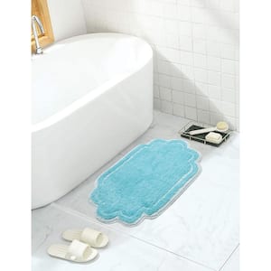 Allure Collection 100% Cotton Tufted Non-Slip Bath Rug, 17 in. x24 in. , Turquoise