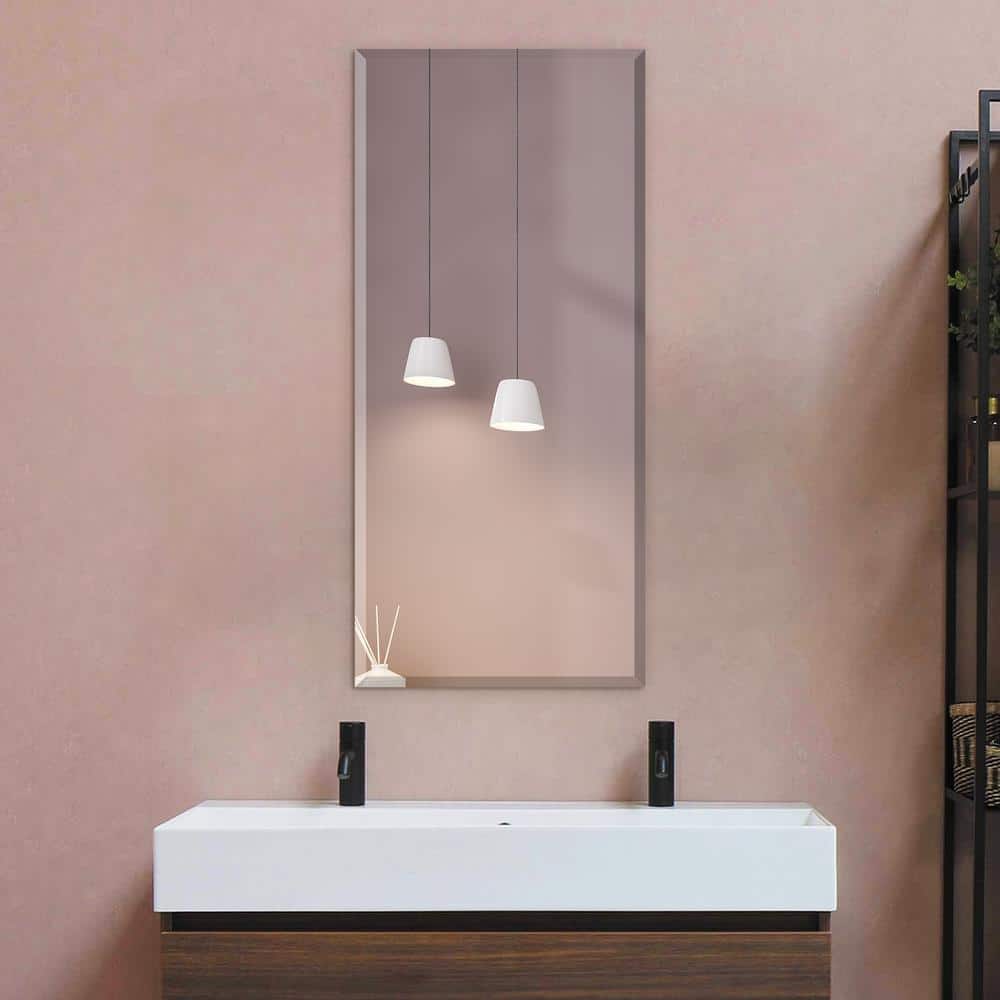 Sleek 18" x 40" Frameless Rectangular Polished Wall Mirror