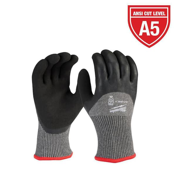 Milwaukee Medium Red Latex Level 5 Cut Resistant Insulated Winter Dipped Work Gloves