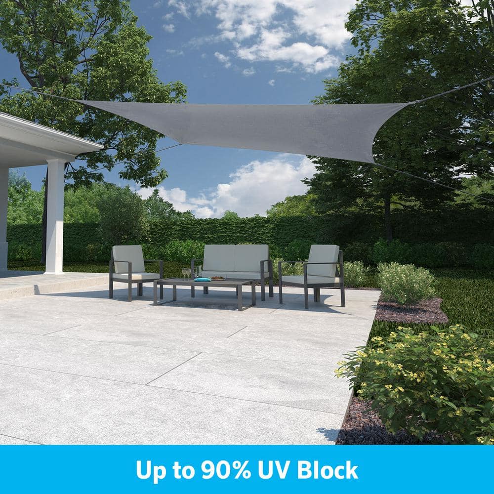 Steel Blue 11'10" x 8' Rectangle Shade Sail for Patio Garden