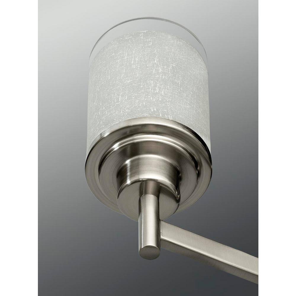 Brushed Nickel Four-Light Cylinder Bath Vanity Fixture