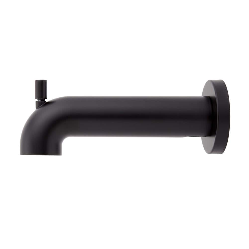 Matte Black Modern Integrated Diverter Tub Spout