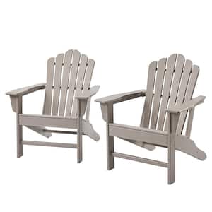 Classic Brown Plastic Adirondack Chair for Outdoor Garden Porch Patio Deck Backyard (2-Pack)