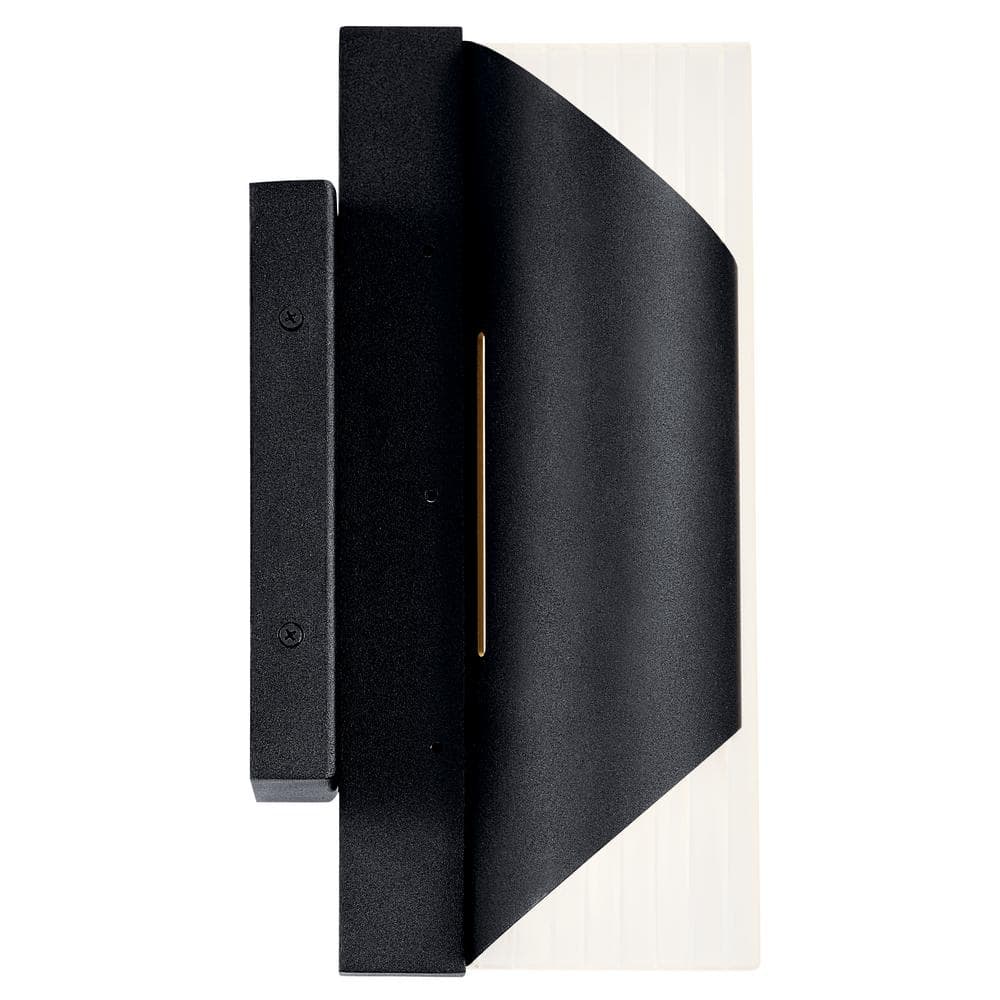 Astalis 12" Black Textured LED Cylinder Wall Sconce