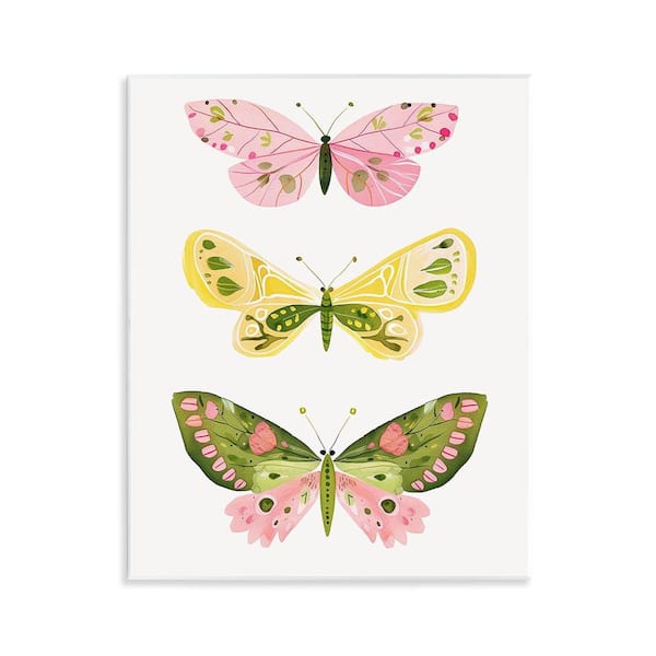 Stupell Industries Pastel Butterfly Trio by LSR Design Studio Unframed Animal Graphic Art Print 14 in. x 11 in.