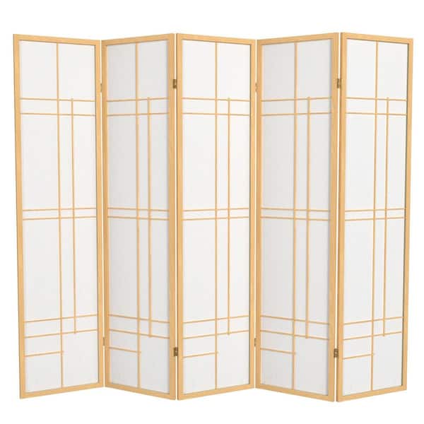 6 ft. Natural 5-Panel Room Divider