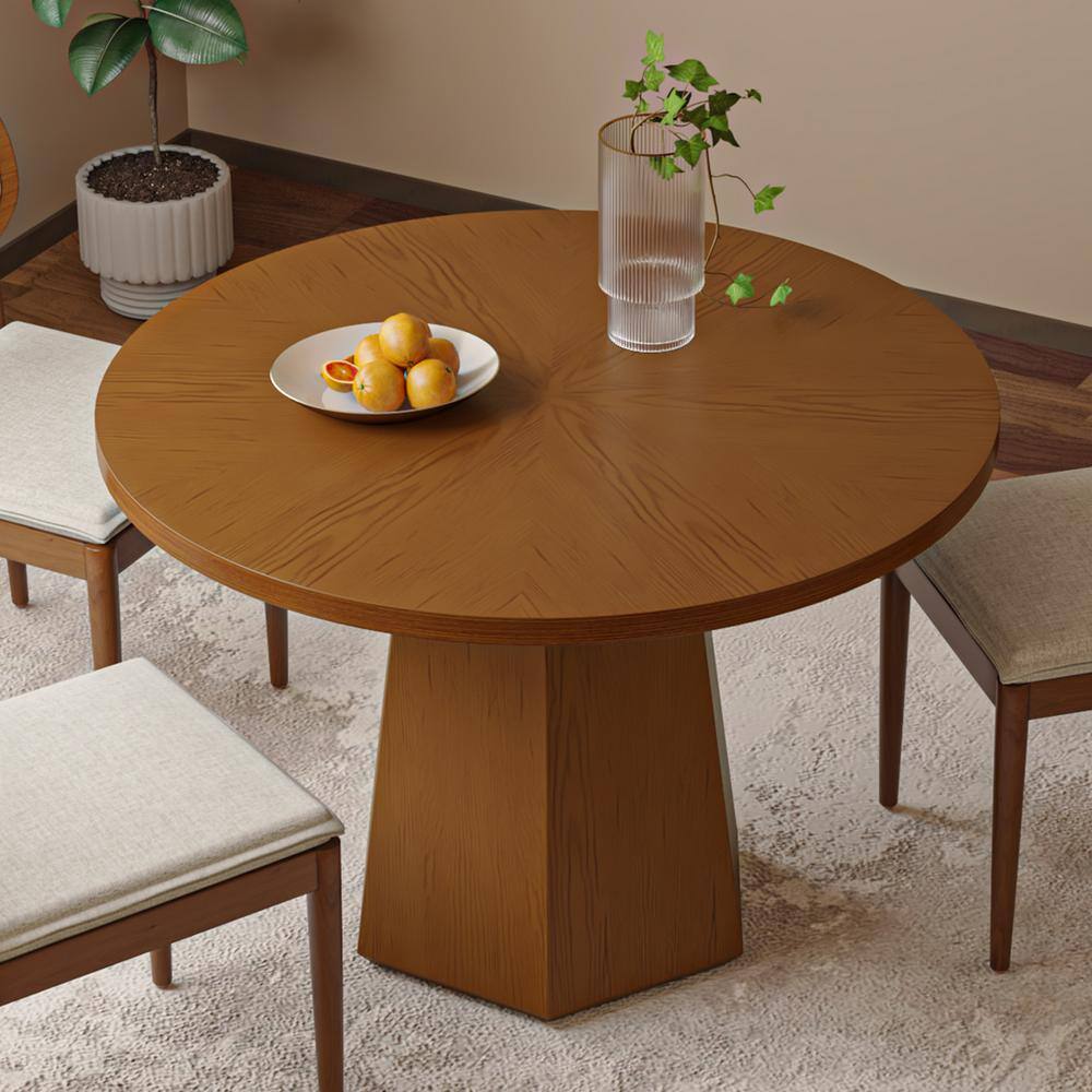 Estefana Walnut Modern 45“ Round Dining Table