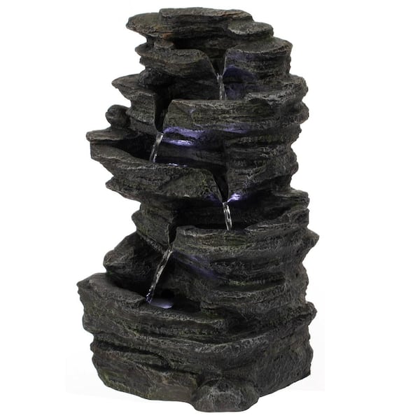 Gardenised Cascading Electric Powered 5-tier Rock Water Fountain 18 