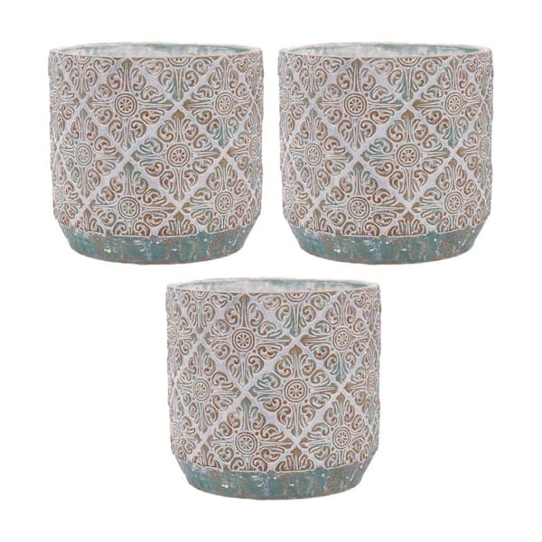 Unbranded 7.1 in. Ceramic Round Colorful Plant Pots with Drainage Holes (3 -Pack)