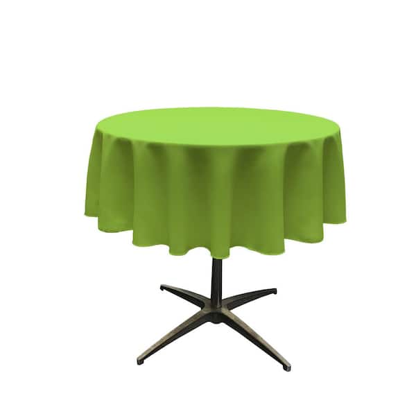 LA Linen 51 in. Round Lime Polyester Poplin Tablecloth