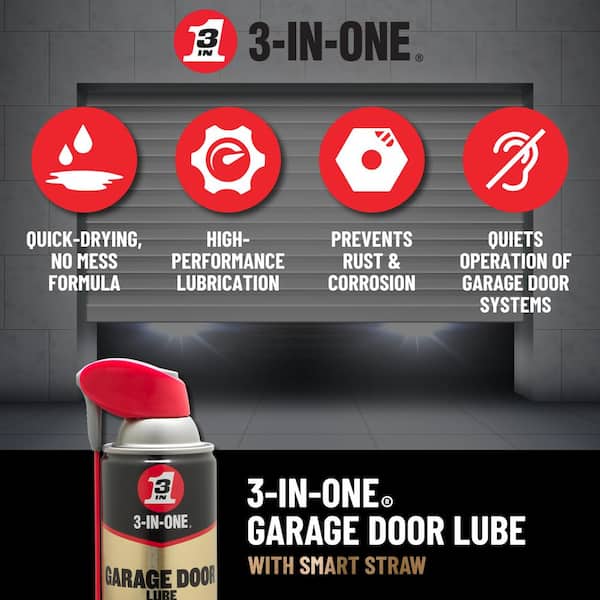 AGS Company Garage Door Lubricant, Aerosol, 4 oz, Garage Door Lubricant  Spray, Protects Grage Door Rollers and Springs, Quiets Squeaky Garage  Doors