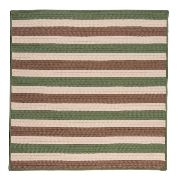 Baxter Moss Stone 10 ft. x 10 ft. Square Braided Indoor/Outdoor Patio Area Rug