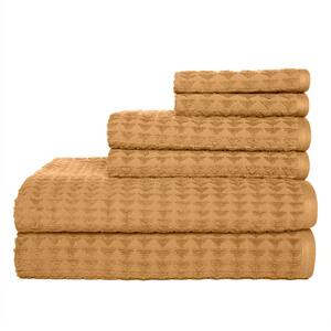 Brayson 6-Piece Macchiato Textured Cotton Bath Towel Set
