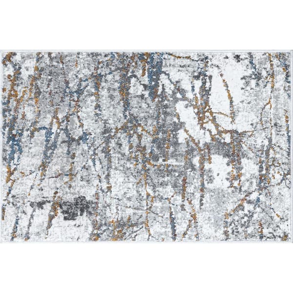 Tayse Rugs Hillside Abstract Gray 2 ft. x 3 ft. Indoor Area Rug