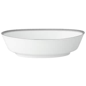 Charlotta Platinum 32 fl. oz. (Platinum) Porcelain Oval Vegetable Bowl