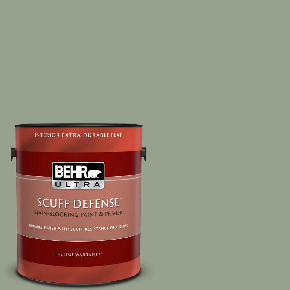 BEHR ULTRA 1 gal. #N390-4 Bitter Sage Extra Durable Flat Interior Paint ...