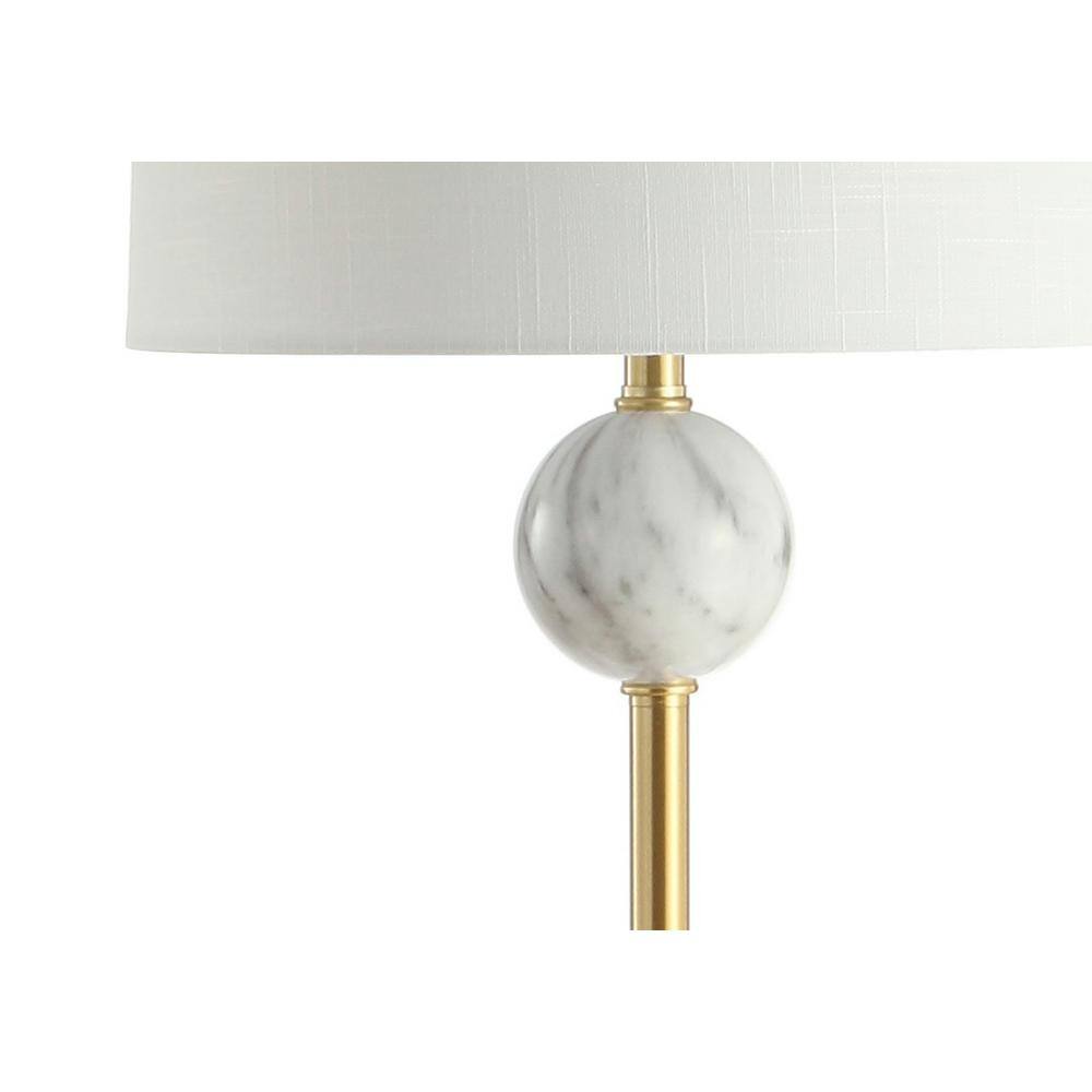 Vaughn Classic 60" Antique Gold Arc Floor Lamp with White Linen Shade
