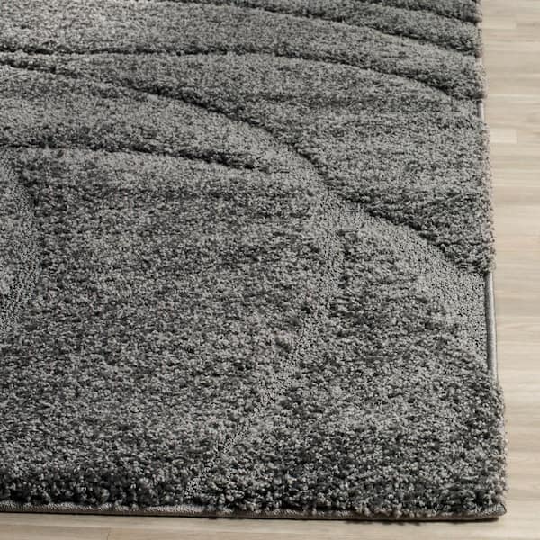 Florida Shag 11 ft. x 15 ft. Gray Solid Color Area Rug