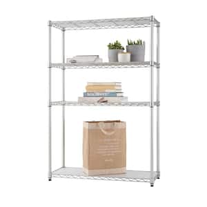 Chrome Color 4-Tier Steel Wire Shelving Unit with Liners (36 in. W x 54 in. H x 14 in. D)