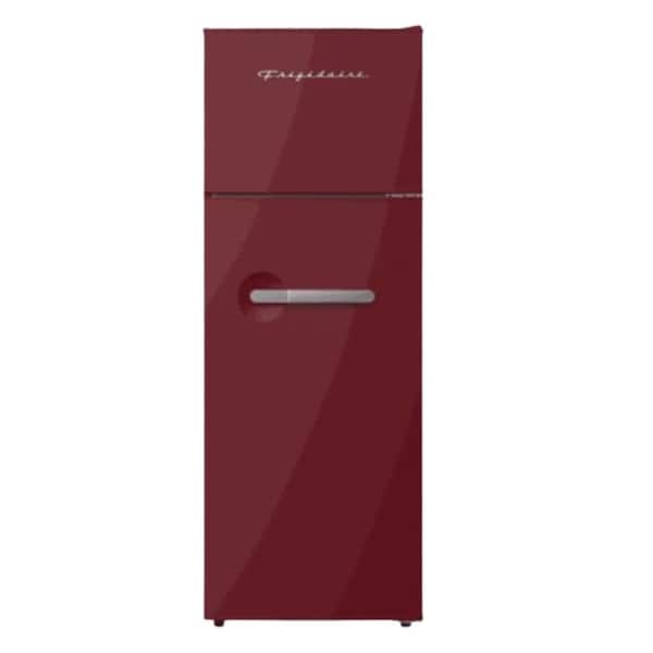 Frigidaire EFR768-MERLOT 21.5 in 7.5 cu. ft. Mini Refrigerator with Top Freezer and Chrome Handles in Red
