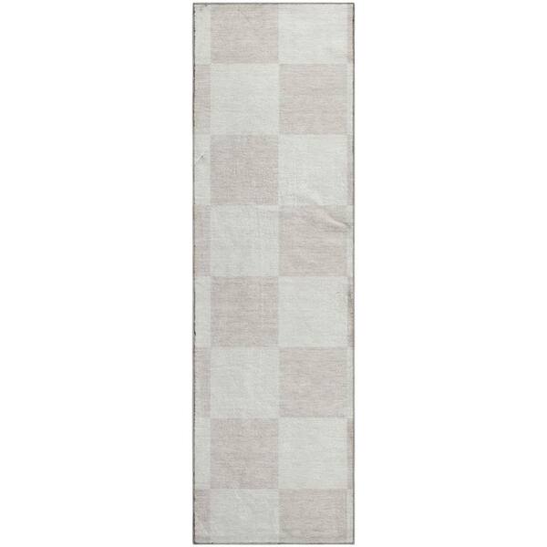 Mayfield Premium Machine Washable Abstract AMF2345 Ivory 2 ft. x 7 ft. Runner Rug