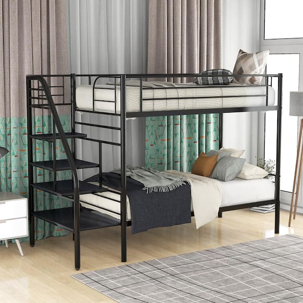 Metal Bunk Bed With Ladder Sm000603aab, Home Depot Bunk Bed Ladder