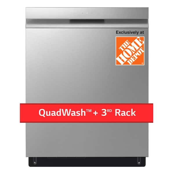 LG 24 in. Top Control Standard Dishwasher with QuadWash in Stainless Steel