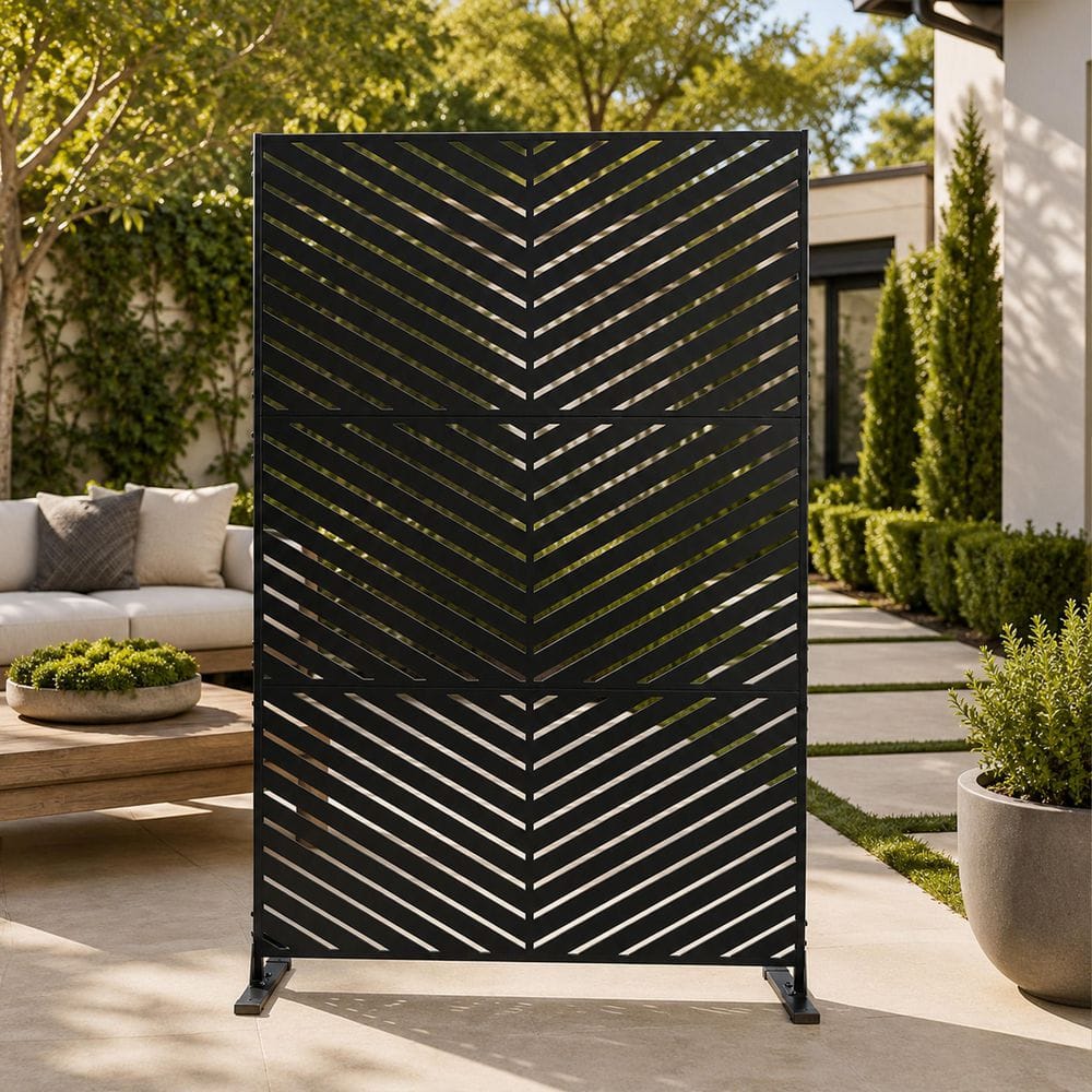 ガーデン フェンス KOZYARD Powder Coated Galvanized Steel Privacy Screen 74 in. H x