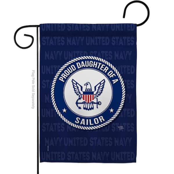 Breeze Decor 13 in. x 18.5 in. Proud Daughter Sailor Garden Flag Double-Sided Readable Both Sides Armed Forces Navy Decorative