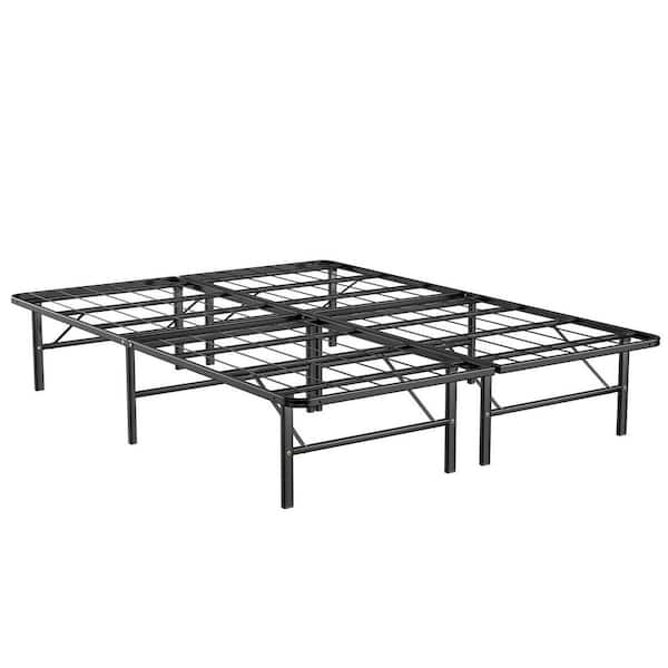 Riser - Foldable Steel Queen Platform Bed Frame, Black