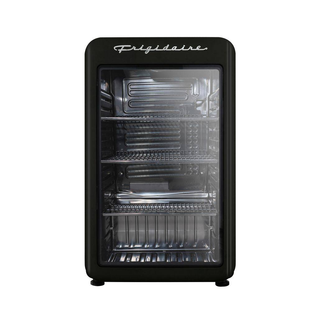 3.3 cu. ft. Retro Mini Refrigerator in Black with Glass Door