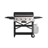 Camp Chef 4 Burner Propane Flat Top Grill in Black with Lid