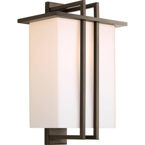 Progress Lighting Dibs Collection 1-Light 18 in. Outdoor Antique Bronze Wall Lantern Sconce