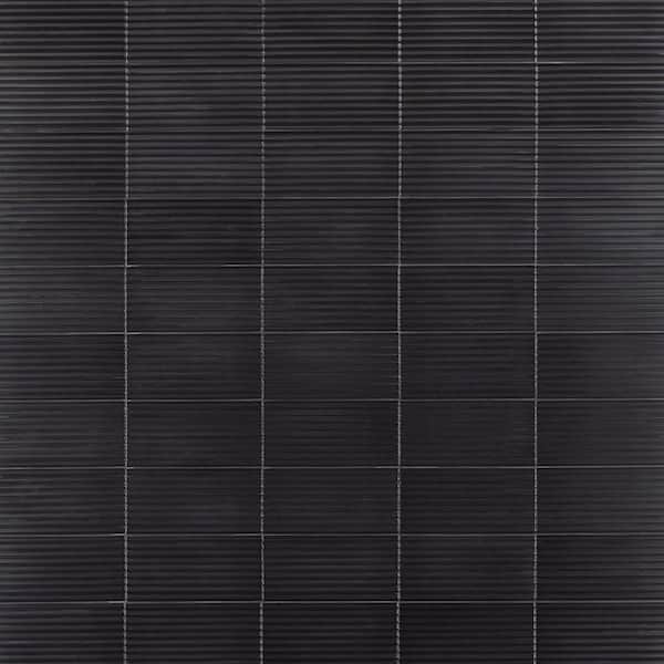 Ivy Hill Tile Ardor Linear Black 4.7 in. x 9.7 in. Metallic Porcelain Wall Tile (6.32 sq. ft./Case)