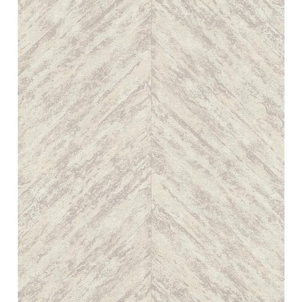 Advantage Madoka Silver Chevron Vinyl Wallpaper Roll
