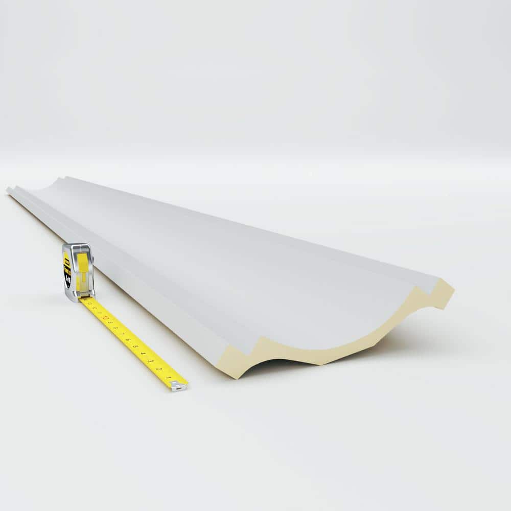 Primed Geometric Urethane Crown Moulding Sample, 12 in