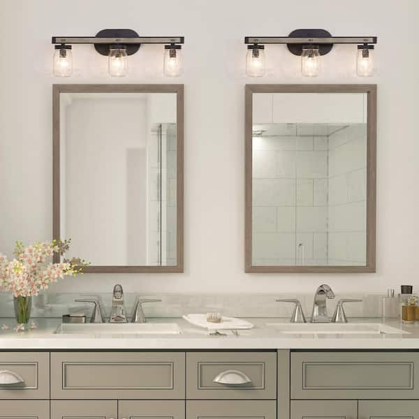 Mason jar deals bathroom vanity light