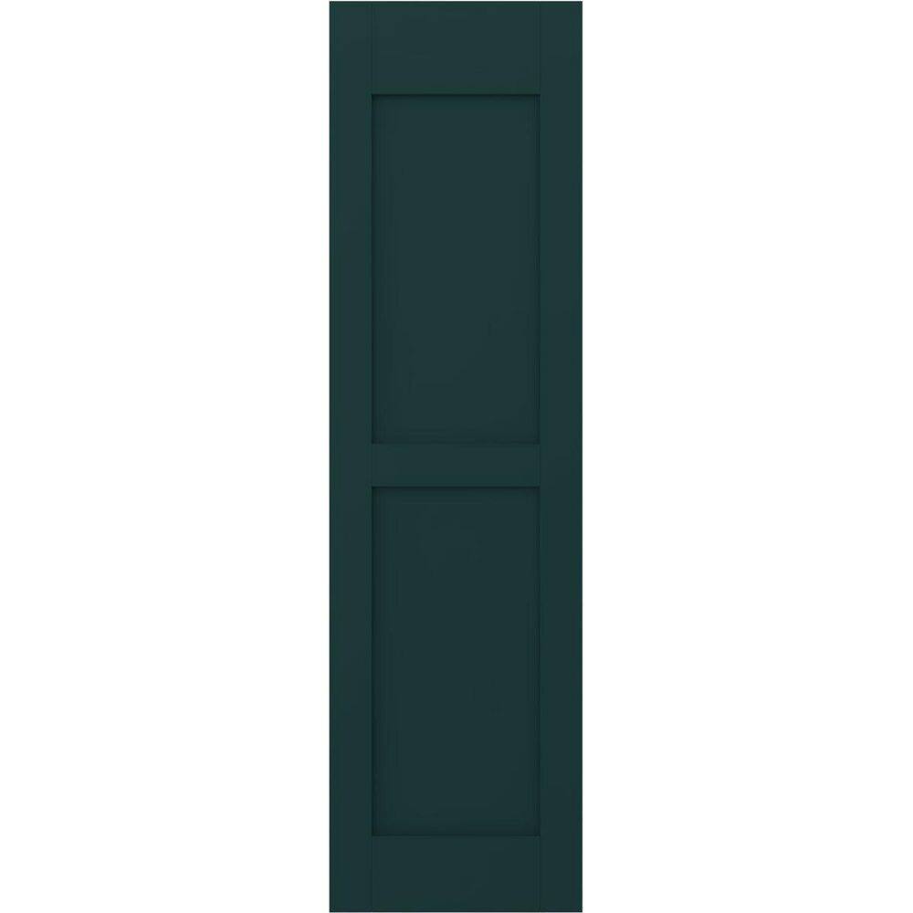 12 in. W x 56 in. H Americraft 2-Equal Flat Panel Exterior Real Wood Shutters Pair in Thermal Green price history on PriceWatchPro