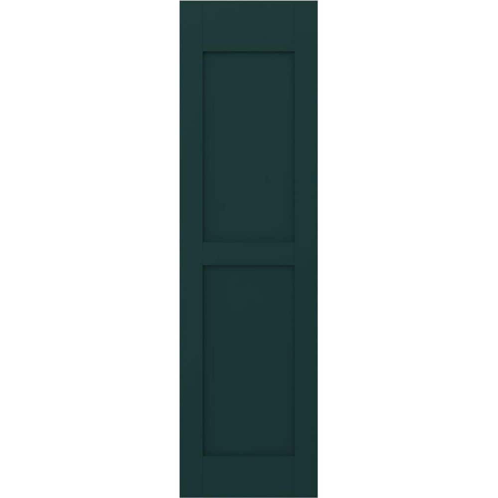 15 in. W x 75 in. H Americraft 2-Equal Flat Panel Exterior Real Wood Shutters Pair in Thermal Green price history on PriceWatchPro