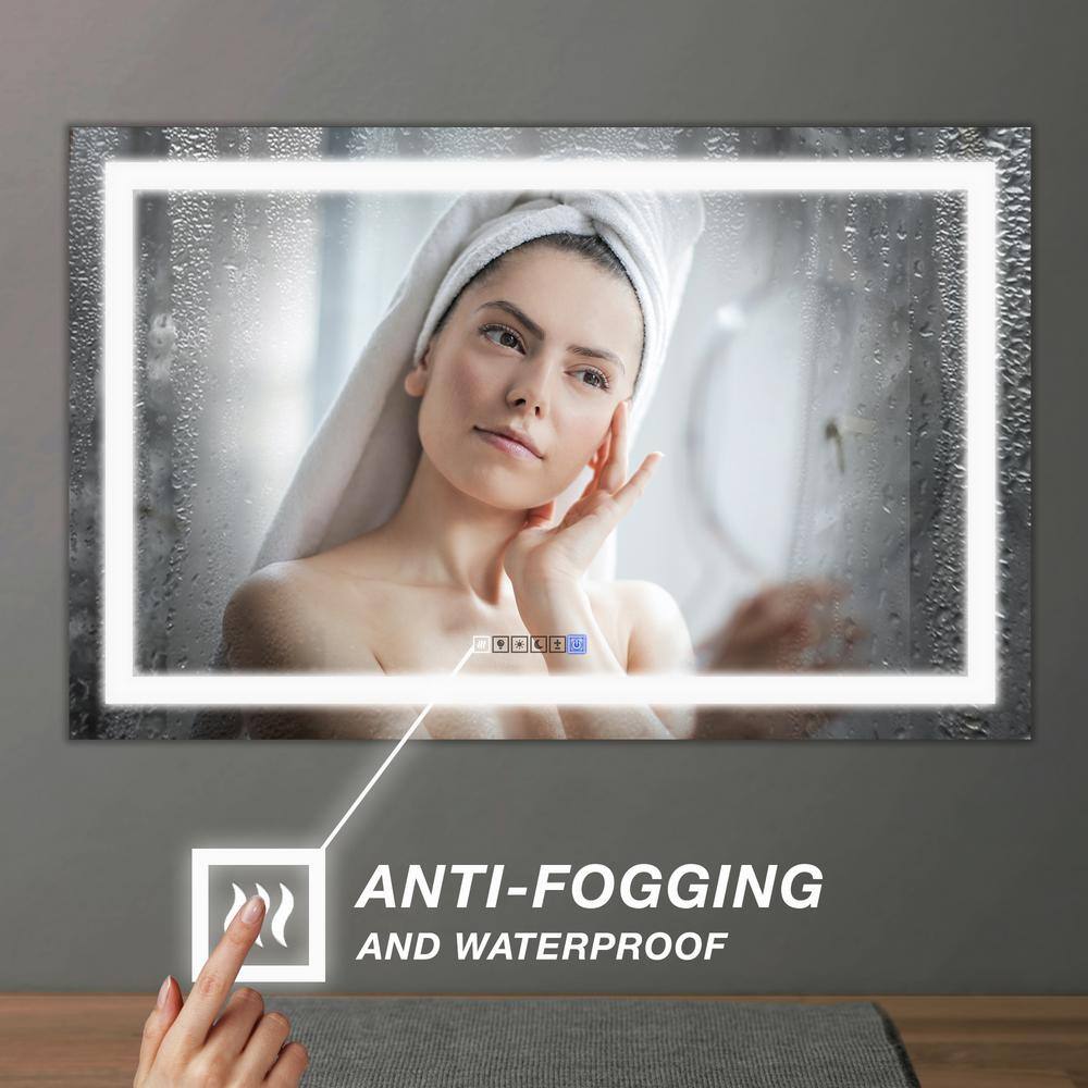 Sleek 60'' Frameless LED Lighted Full-Length Mirror with Touch Dimmer