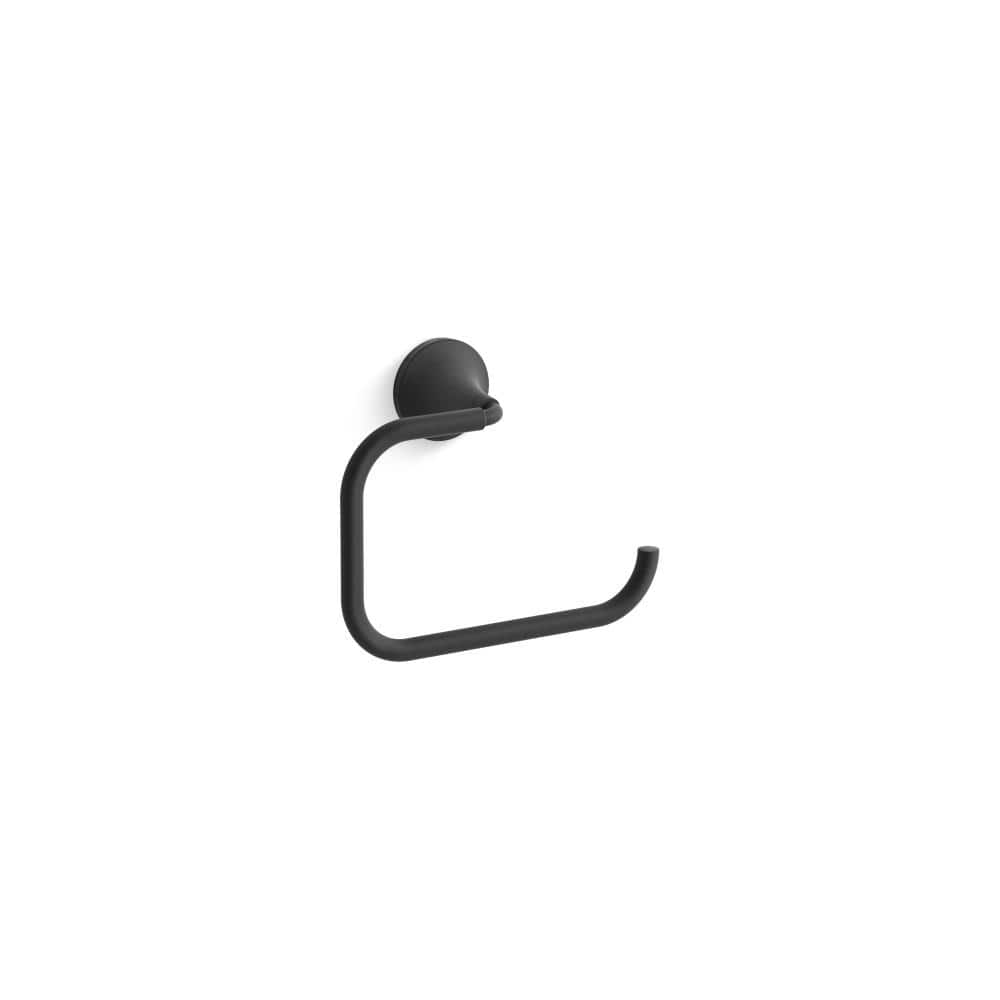 Matte Black Circular Wall Mounted Towel Ring