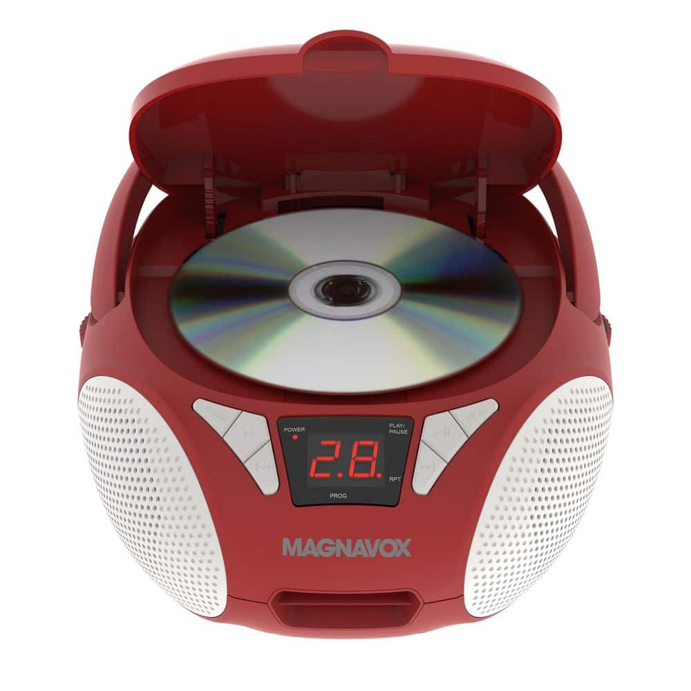 CD Cassette Boombox with FM Stereo, AUX Input, LED Display, AC/DC Power in Red price history on PriceWatchPro
