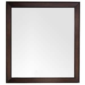 Bristol 44 in. W x 40 in. H Large Framed Rectangular Wall Mount Bathroom Vanity Mirror in Burnished Mahogany