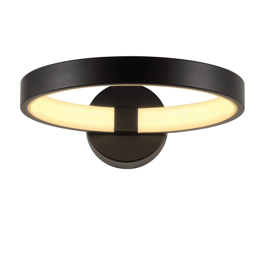 Nathaniel Minimalistic Transitional 12" Matte Black LED Wall Sconce